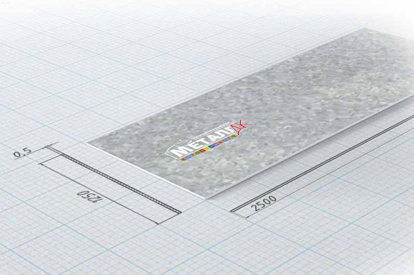 Лист оцинкованный 0,5 x 1250 x 2500 мм
