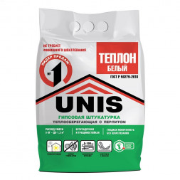 Штукатурка гипсовая Юнис-Теплон белый, 5 кг