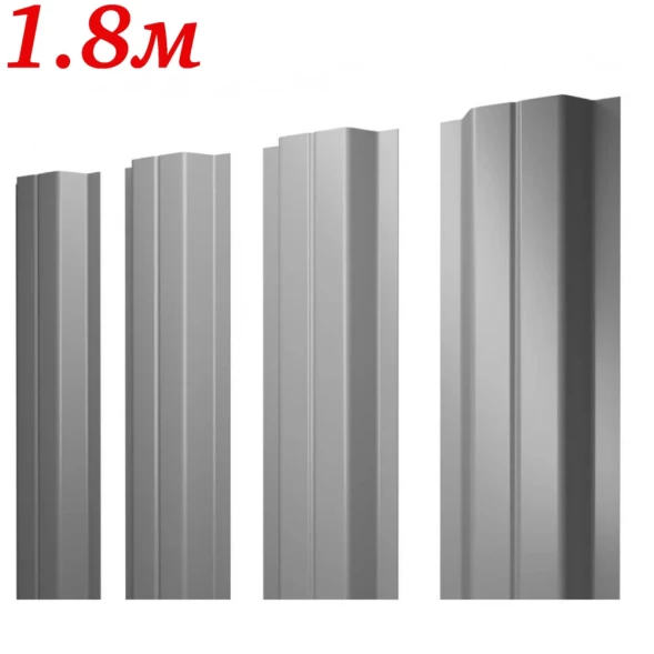 Евроштакетник П-образный Серый RAL 7004 двусторонний 1,8м