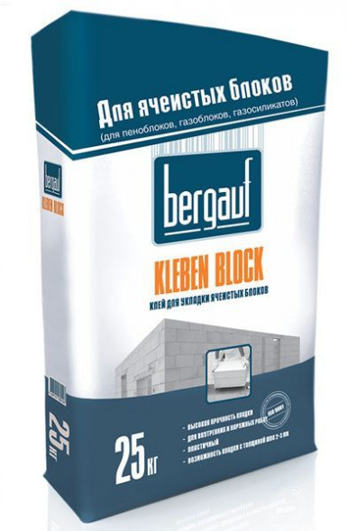 Клей для ячеистых блоков Bergauf Kleben Block Winter, 25 кг