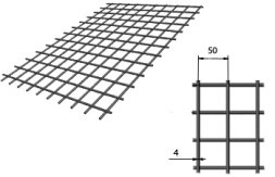 Сетка сварная кладочная 50х50х4мм в картах 1х2м