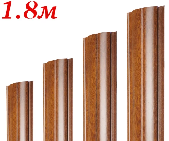 Евроштакетник П-образный Орех двусторонний 1,8м