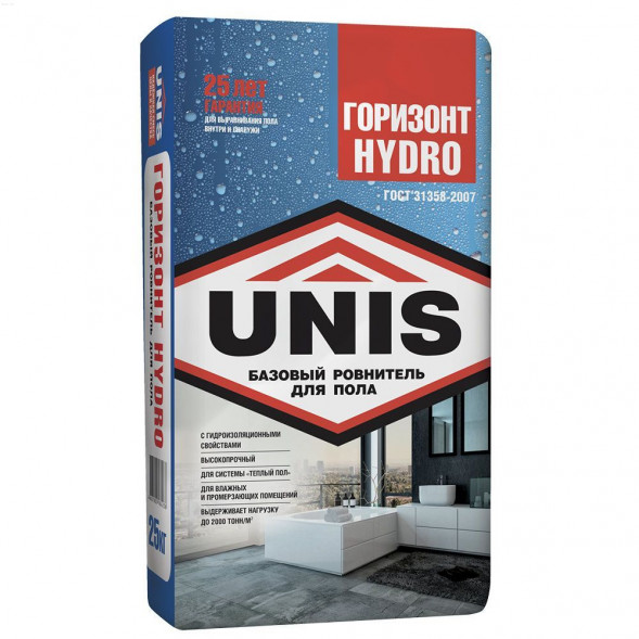 Ровнитель для пола Юнис Горизонт HYDRO, 25 кг