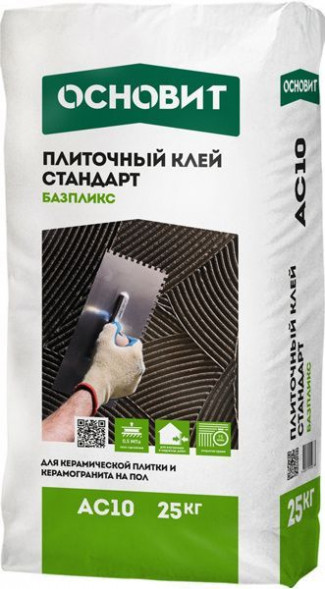 Плиточный клей стандарт ОСНОВИТ БАЗПЛИКС AC10, 25кг