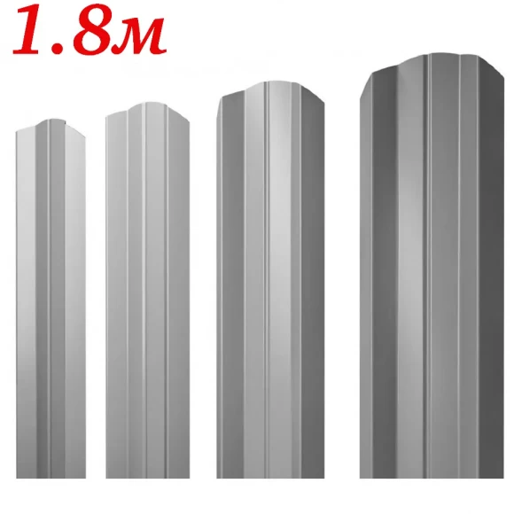 Евроштакетник М-образный Серый RAL 7004 односторонний 1,8м