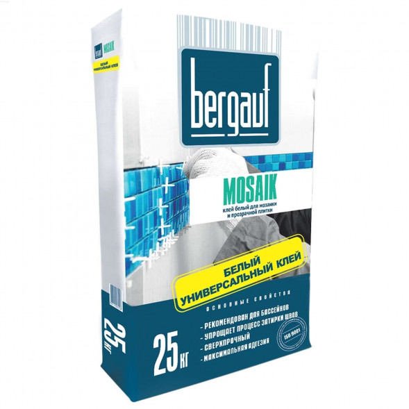 Клей для плитки Bergauf Mosaik, 25 кг