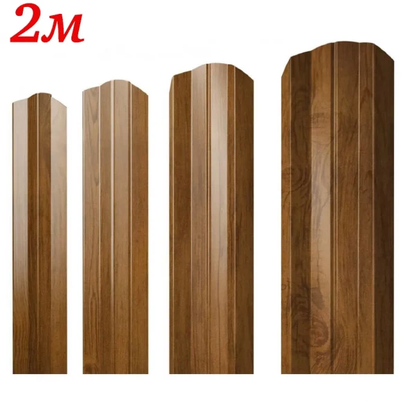 Евроштакетник М-образный Золотой дуб двусторонний 2м