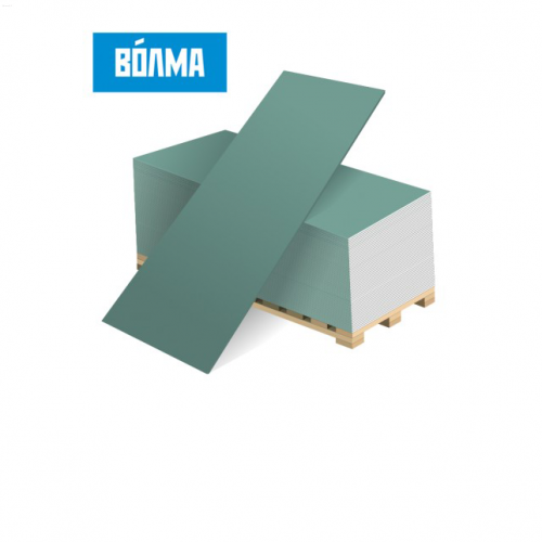 Гипсокартон влагостойкий ГКЛВ /12,5 х1200 х 3000 / ВОЛМА