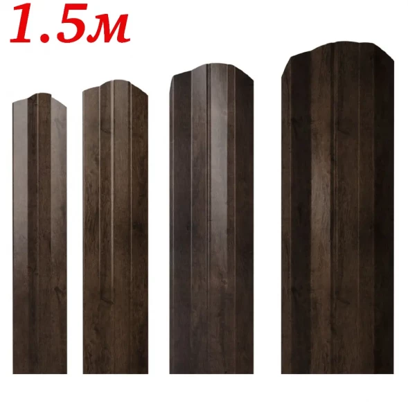 Евроштакетник М-образный Античный дуб односторонний 1,5м