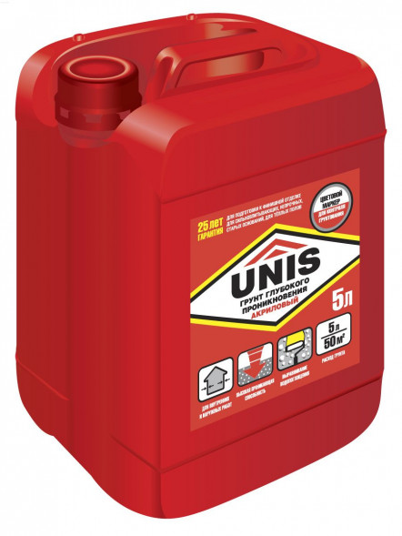 Грунтовка акриловая ЮНИС Грунт ГП 10л