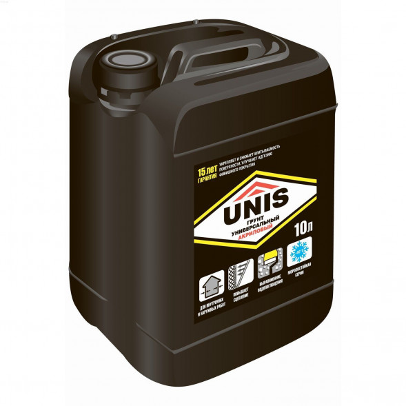 Грунтовка акриловая ЮНИС Грунт универсальный 10л