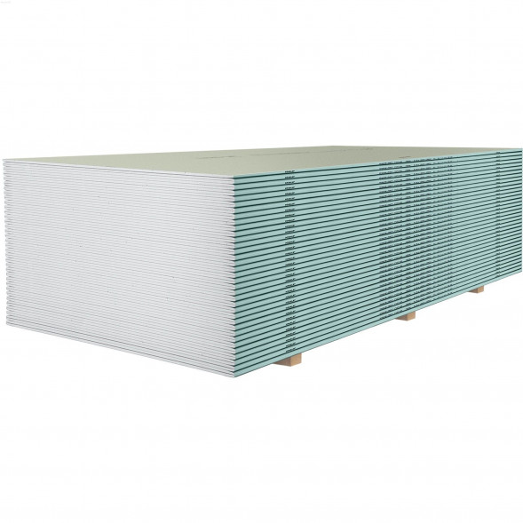 Гипсокартон ГКЛВО (12,5*1200*2500), КНАУФ-лист, влагоогнестойкий